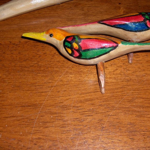 3 Handcrafted Birds with stand, Measure 6" Long - Picture 9 of 10